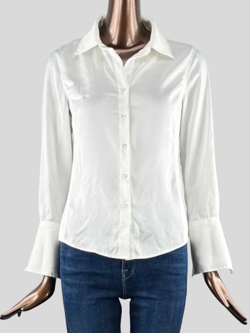 T Tahari White Button Up Blouse X-Small